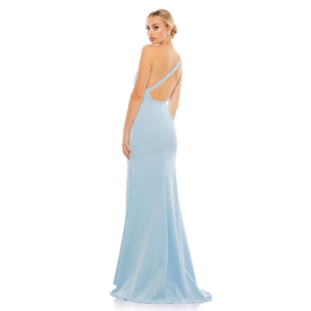 Mac Duggal ONE SHOULDER JERSEY MERMAID GOWN New